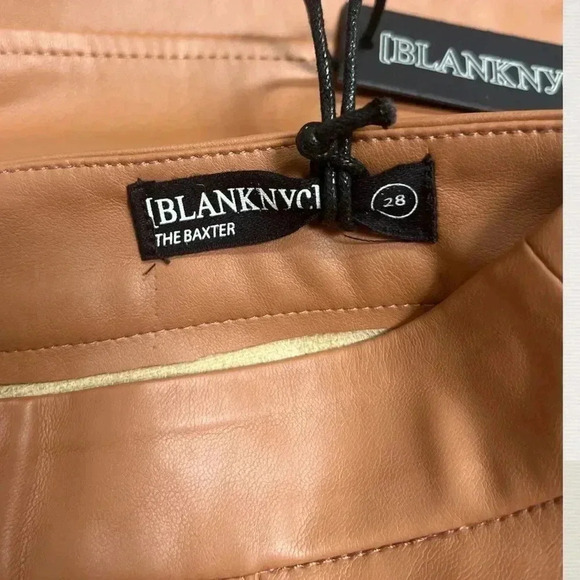 NWT BlankNYC The Baxter Ribcage Straight Leg Faux Leather Pants Size 28 - Picture 8 of 9